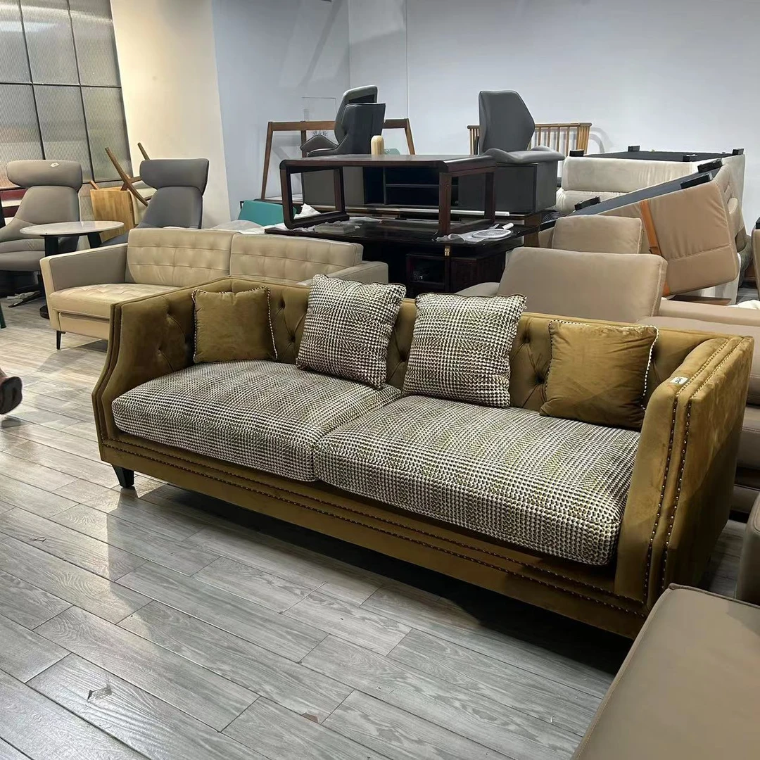 ZZ63#233*82*78cm中古风布艺沙发【不包安装】库存尾货（铁二）1909