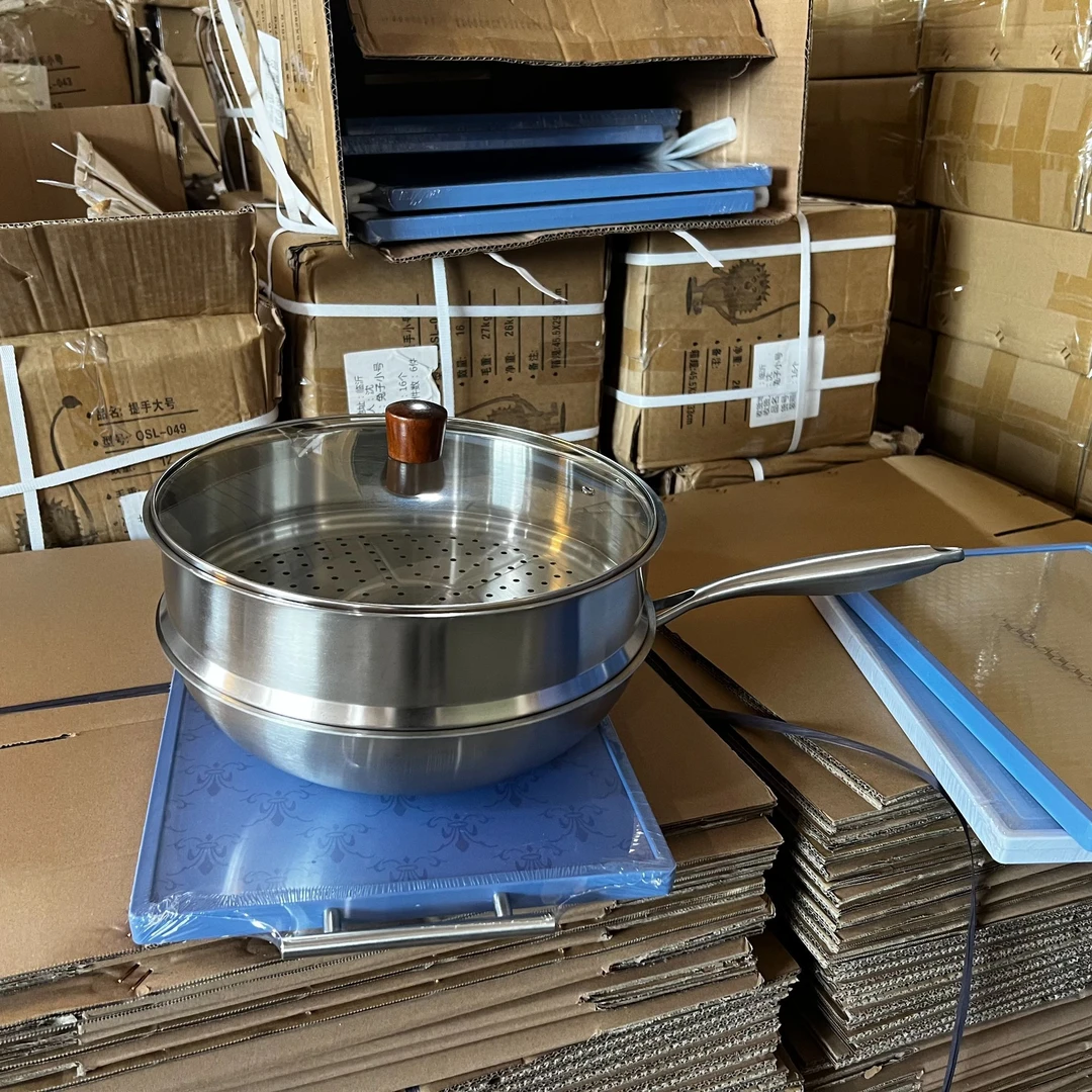 （款式混发）ZLD—BXG32F3不锈钢炒锅套组33.5CM直径尾货（601）3364