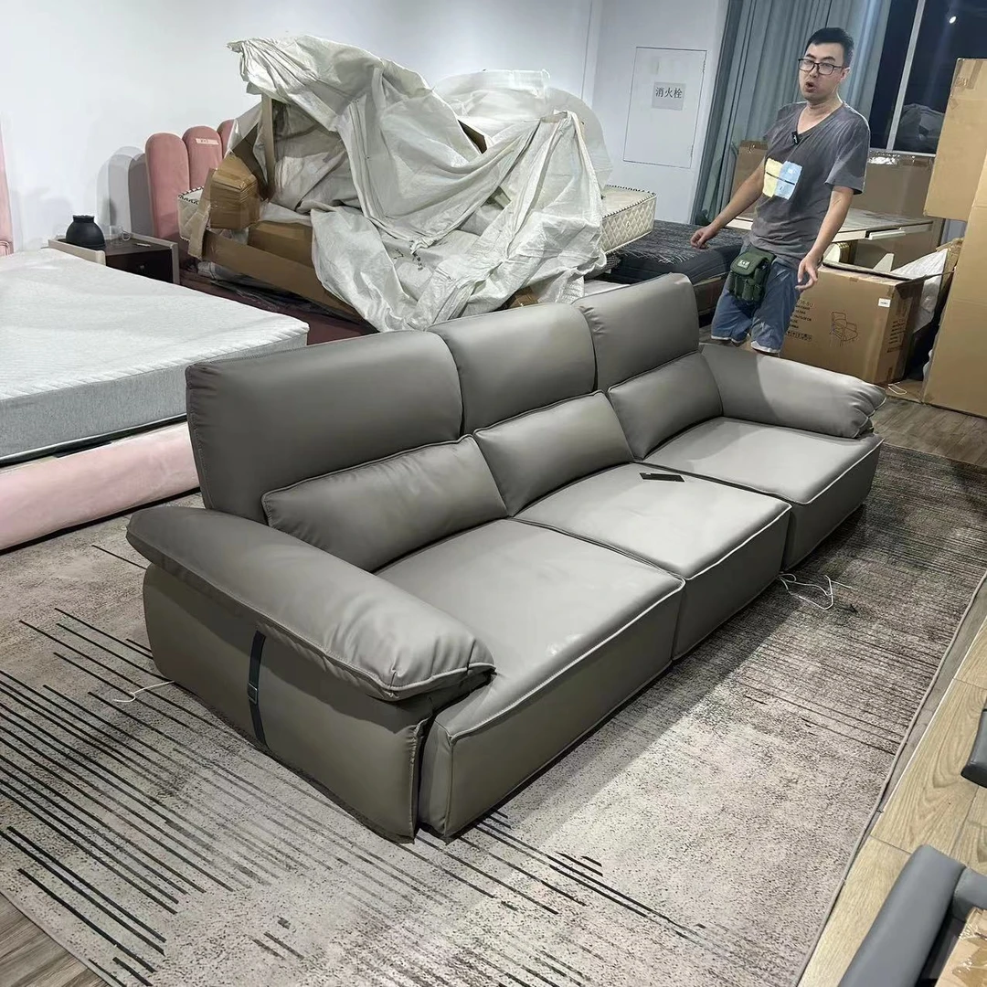 （暖灰色）麦哲伦#皮艺沙发【不包安装】库存尾货（铁一）2037