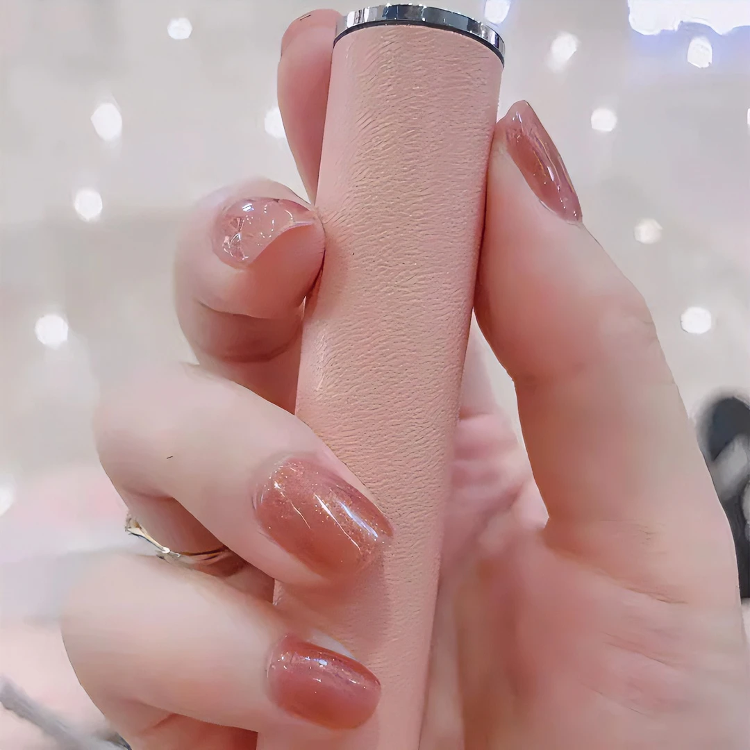【M80】简约冰透指尖纯色美甲贴片【短款】