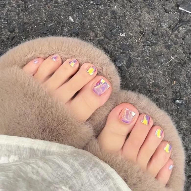 【M236脚甲】镜面极光显白可拆卸式美甲贴片【短款】