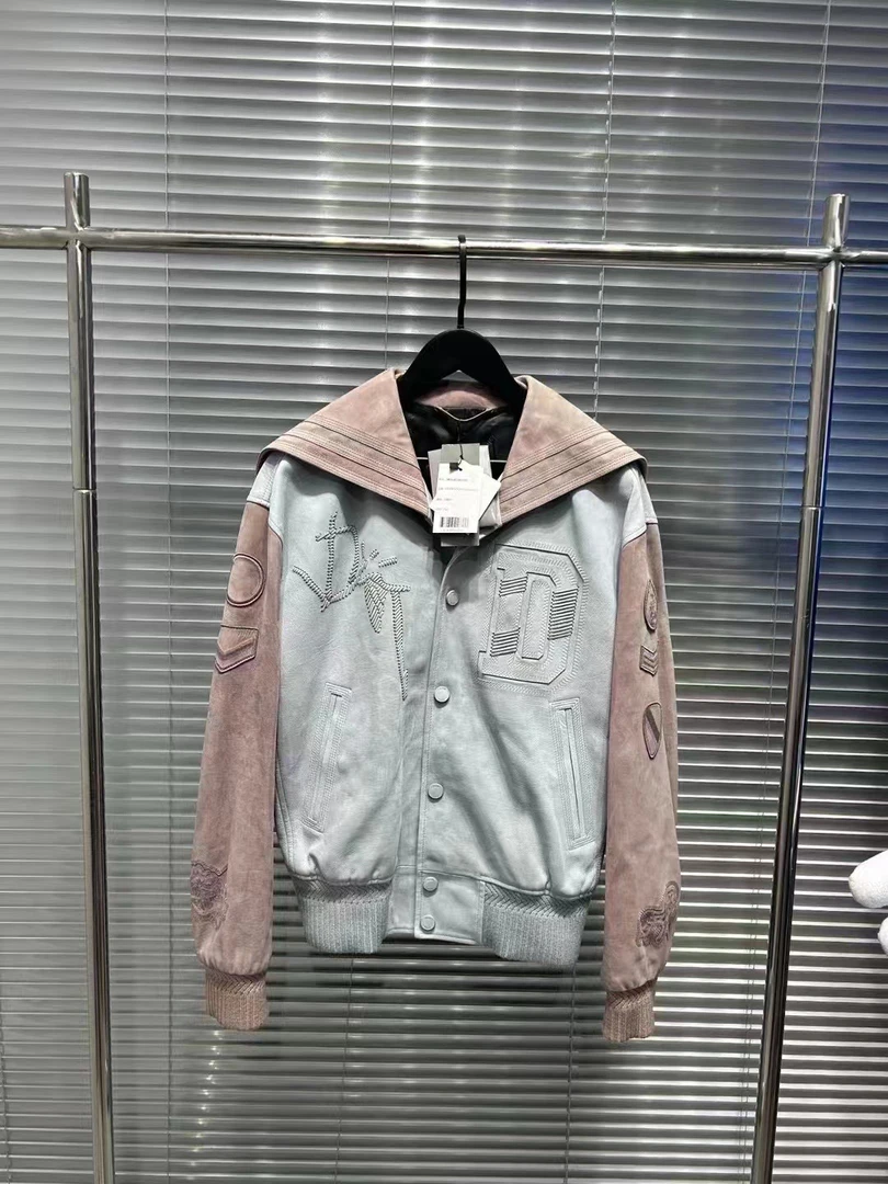 Dior x travis Scott串珠拼色麂皮棒球服 44尺码/工价67000/全新