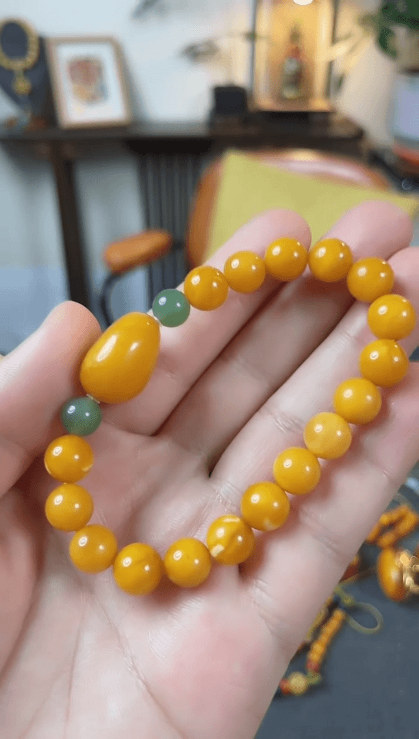 【闪购商品】蜜蜡珠宝奇石未镶嵌9mm单圈手串，假一罚十