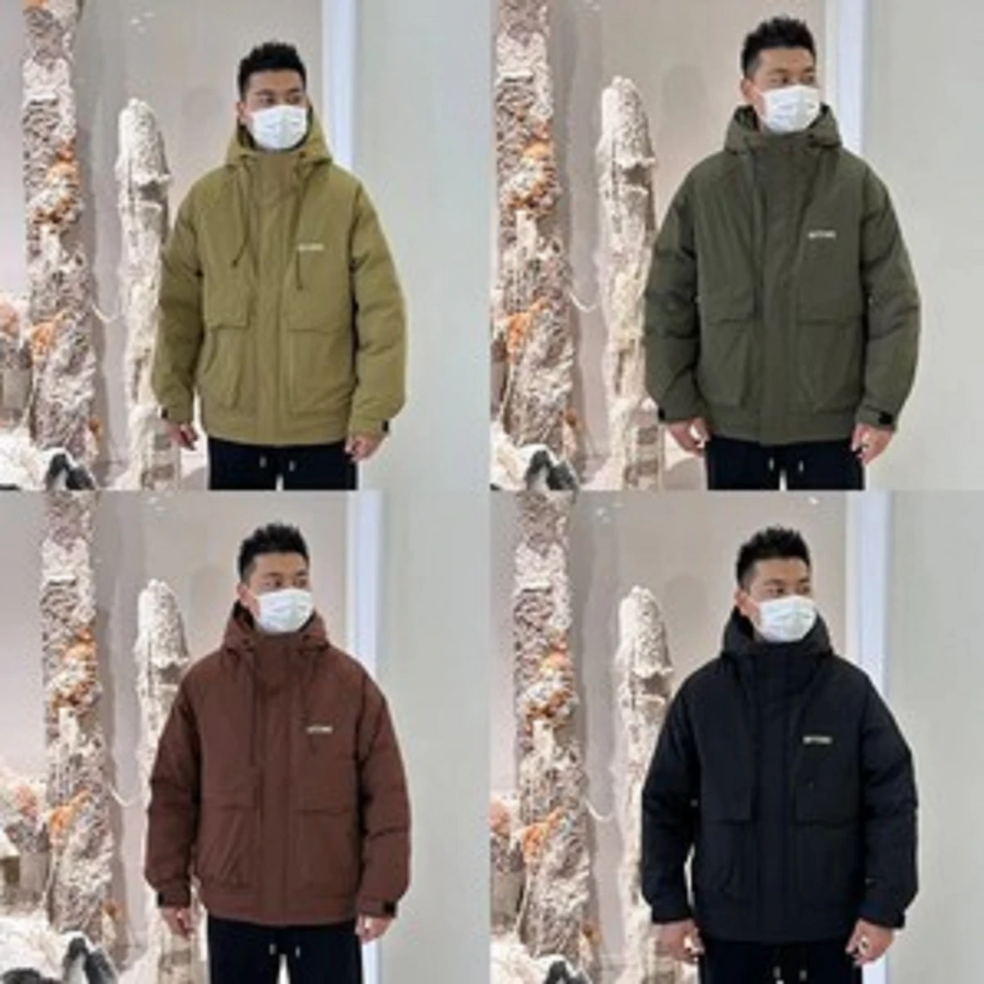 《穿街走巷》反季户外工装风连帽冲锋衣羽绒服宽松休闲夹克外套5702