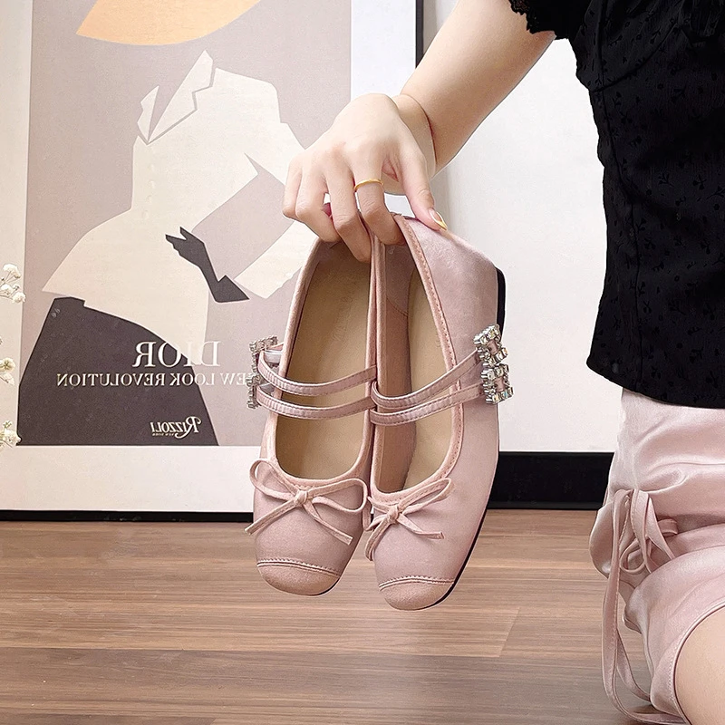 小个子5cm内增高芭蕾舞单鞋女20024春秋新款法式玛丽珍一字带女鞋