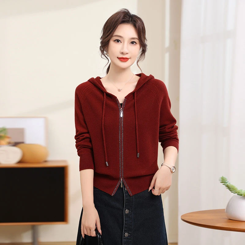 【香嘉怡新品】XJYD9967女士上衣绵羊毛2024早秋新款韩版网红款