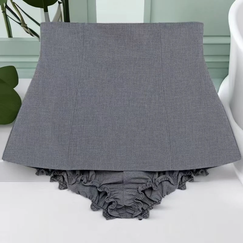 显瘦半身裙时尚百搭黑色高腰a字裙防走光裙子花苞裙裤裙子秋冬季