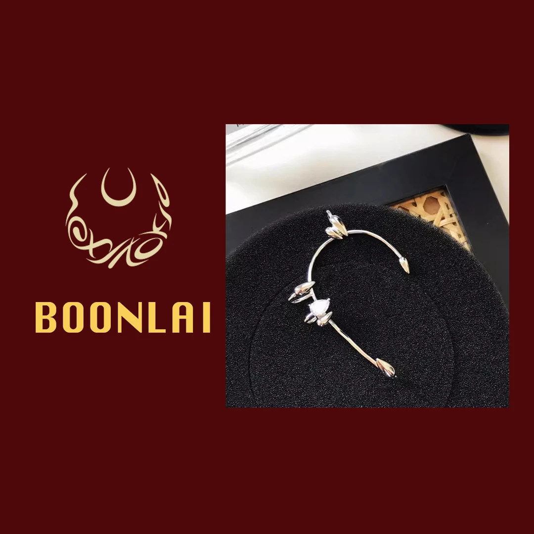 铜合金莫桑石耳饰 Boonlai 单只简约百搭时尚金属水滴爱心耳挂09