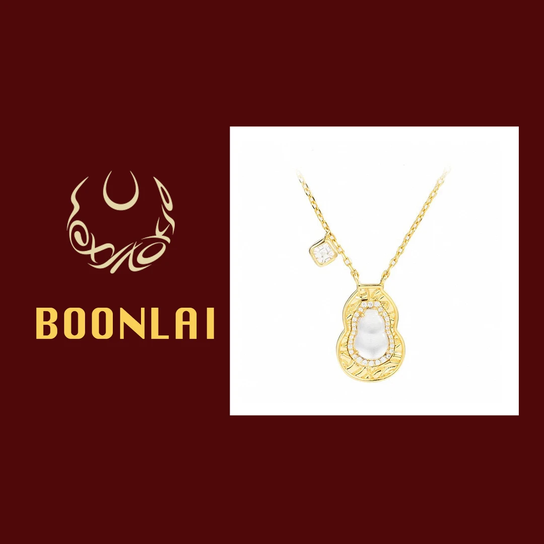 铜合金项链 Boonlai 大货金属葫芦镶钻项链066