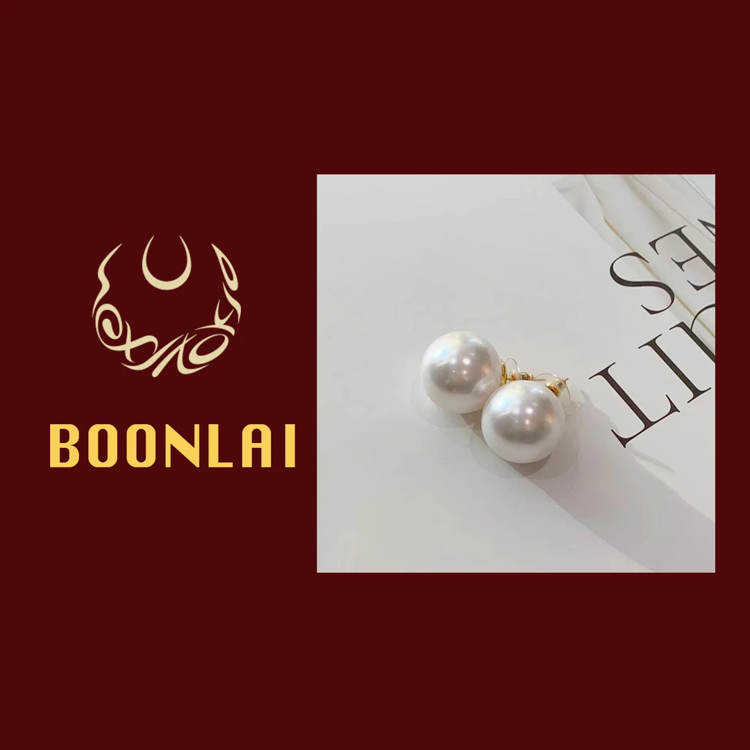 铜合金仿珍珠耳饰 【XINXIN专属】Boonlai时尚夸张欧美超大珍珠耳钉