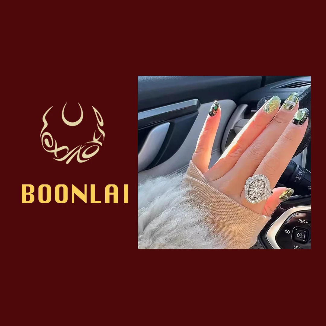 铜合金锆石戒指 Boonlai 大货银色椭圆满钻雪花锆石戒指