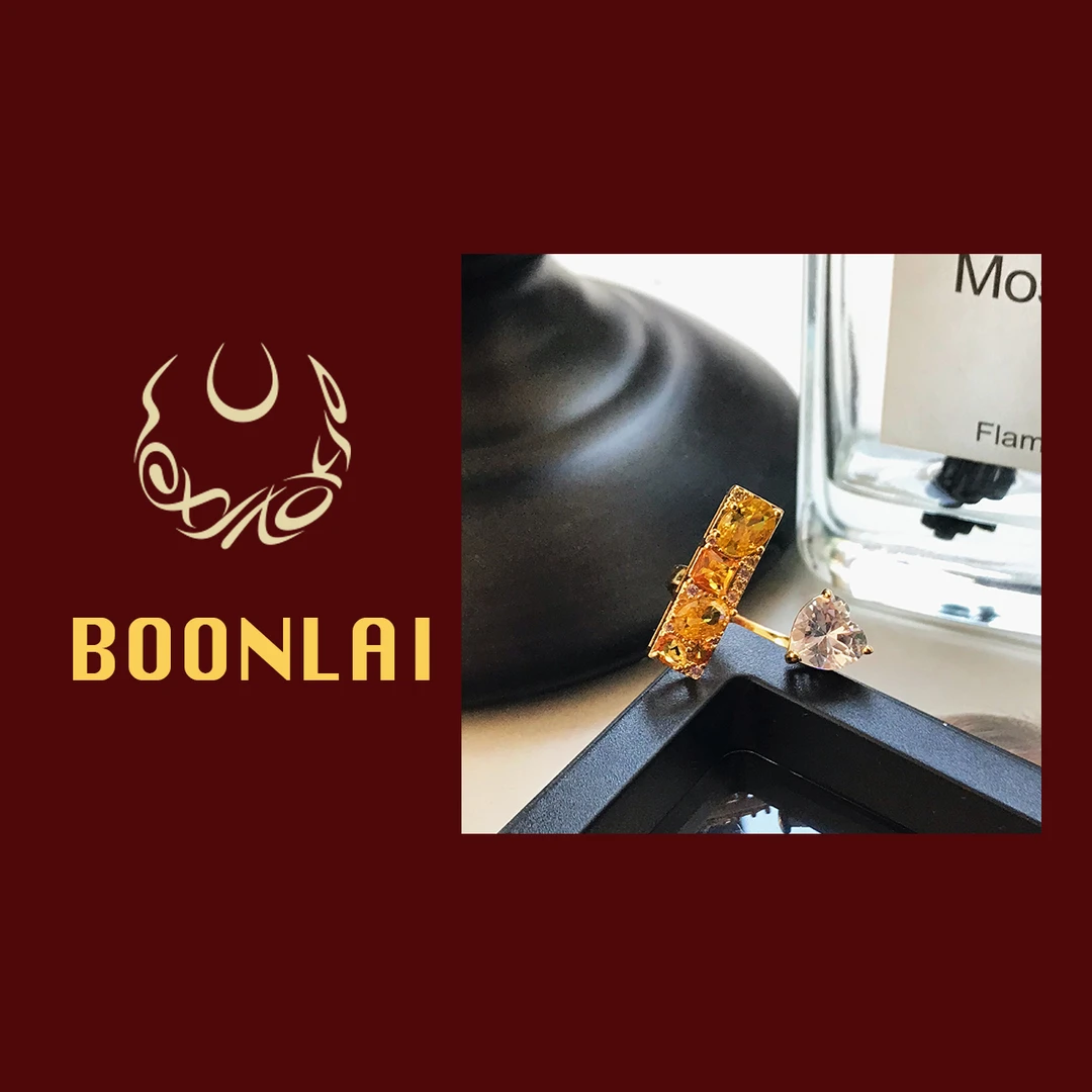 铜合金莫桑石戒指 Boonlai  黄色锆石爱心戒指1995