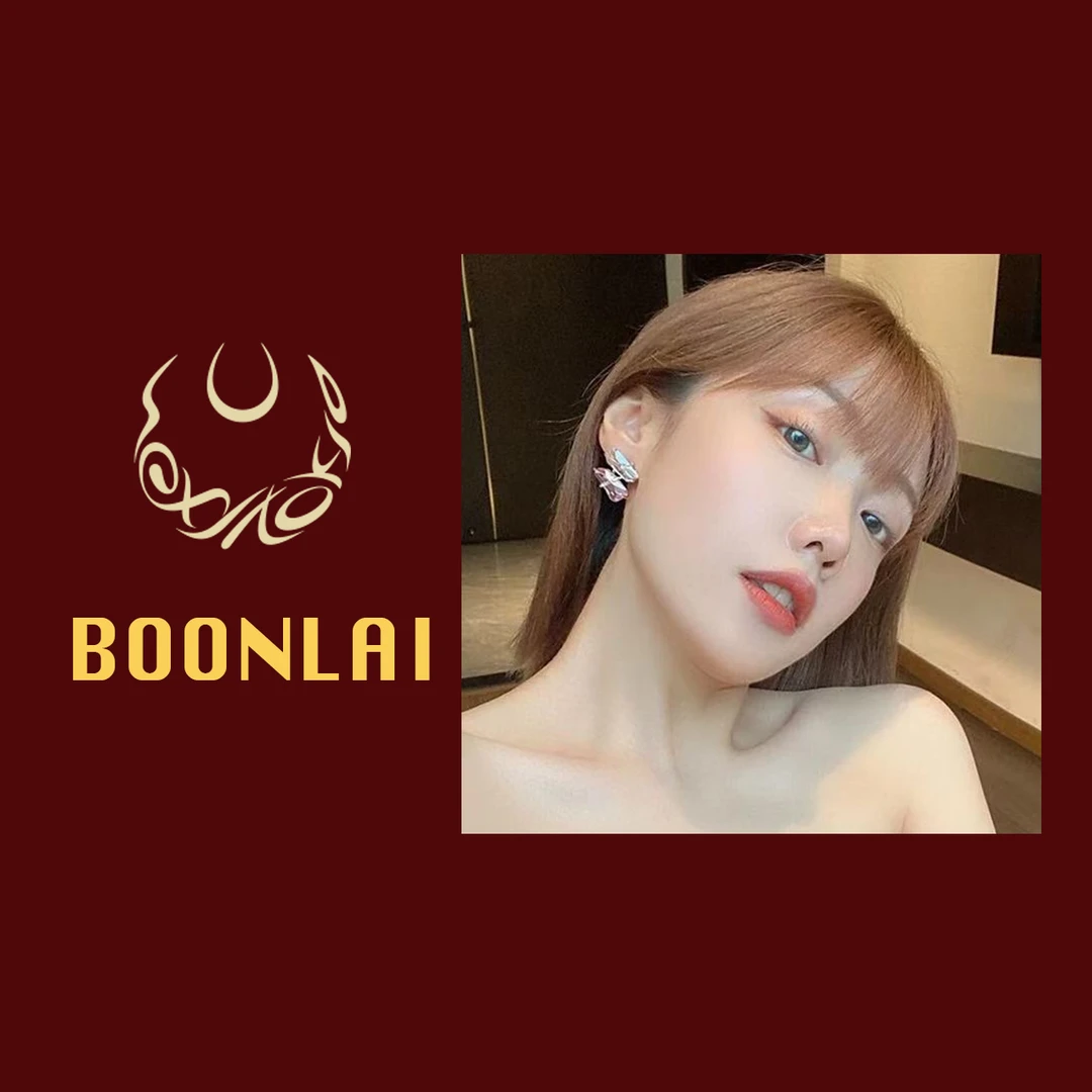 铜合金莫桑石耳饰 Boonlai 大货粉白拼色金属设计感锆石耳钉