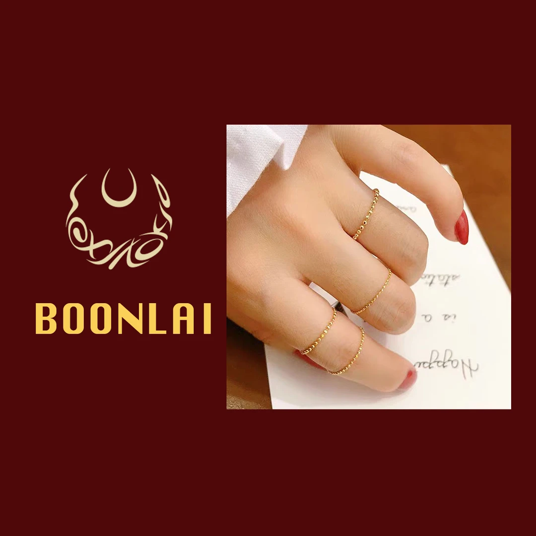 铜合金戒指 Boonlai 小米珠金色珠珠戒指
