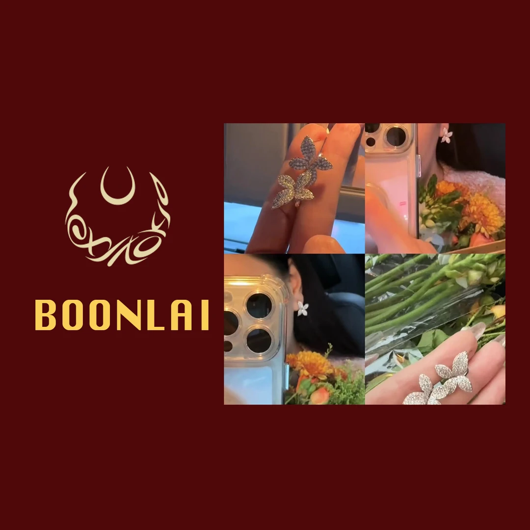 铜合金莫桑石耳饰 Boonlai 轻奢满钻银色蝴蝶造型j耳钉1800