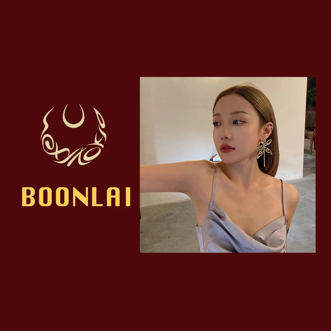 铜合金莫桑石耳饰 Boonlai金色蜻蜓造型时尚小众轻奢百搭耳环1431