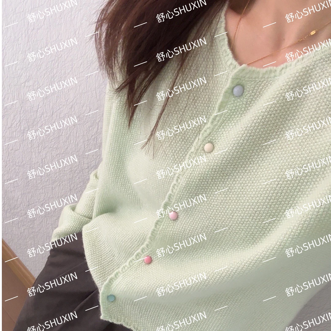 【舒心】设计感简约糖果扣羊毛针织开衫CLSX-0264