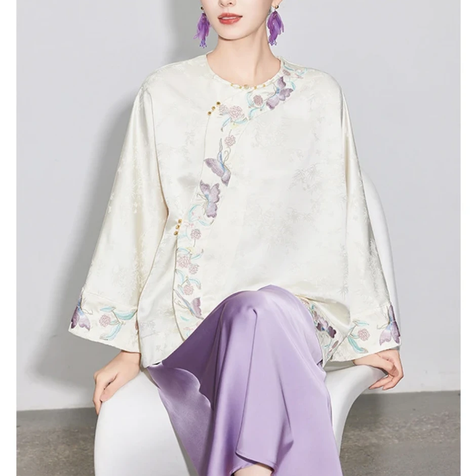 【醇绣】2025高定刺绣太太服氅衣春夏打底单穿国风宽松上衣