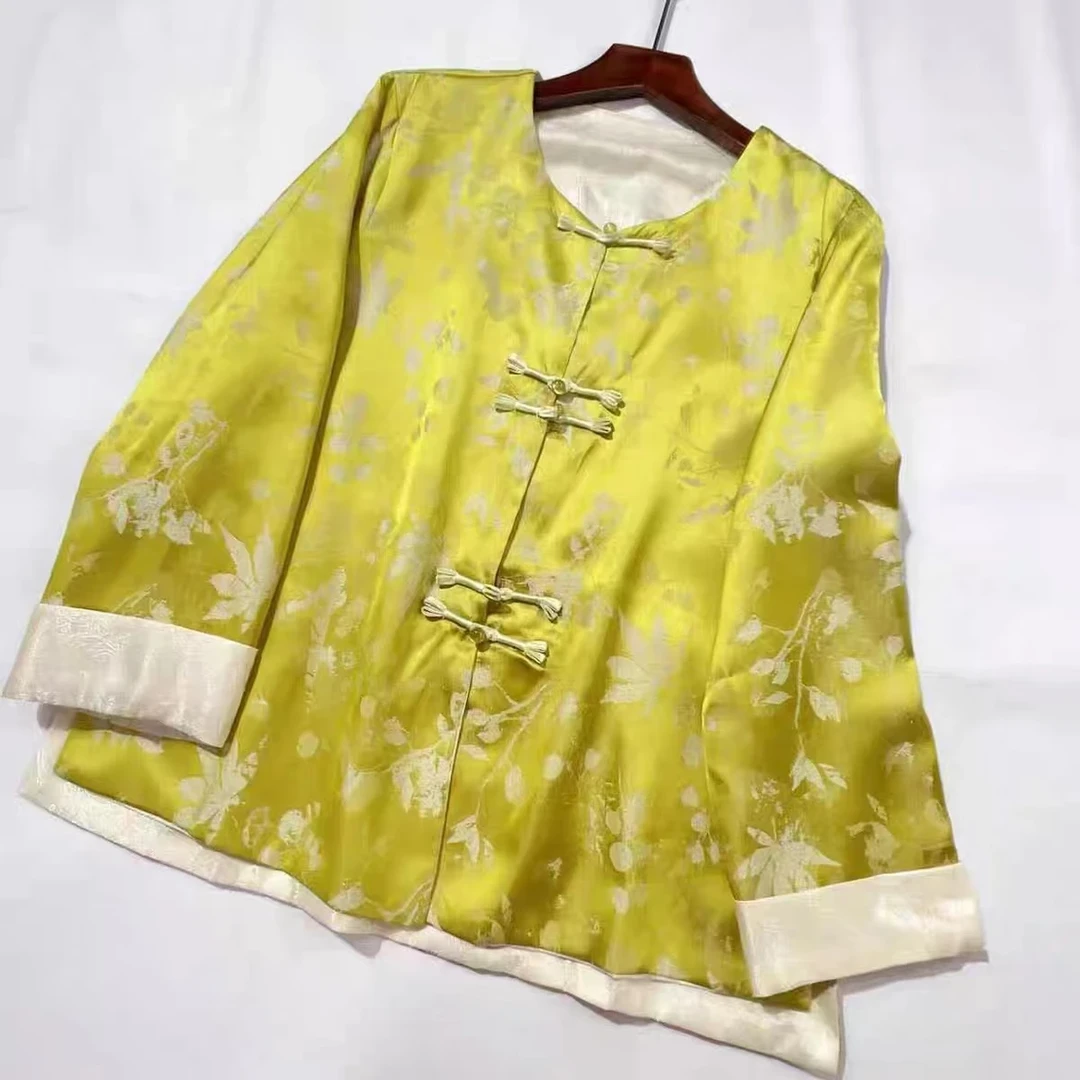 【扶摇】早秋薄款醋酸显亮新中式上衣