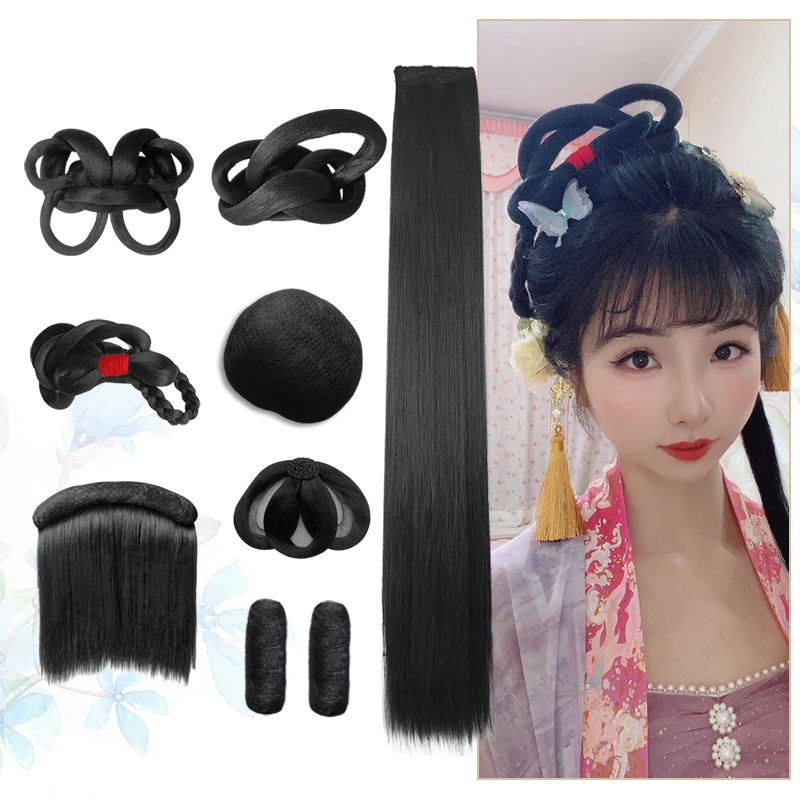 古装汉服假发包全发丝懒人款发髻古风仙女发包唐风贵妃垫发包造型