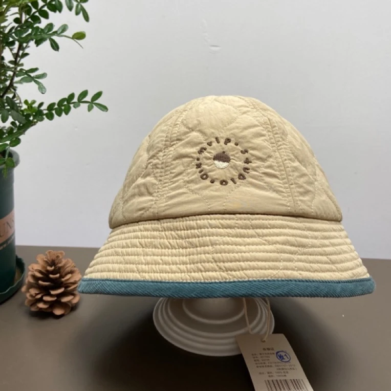 木然良品宝宝帽子2023冬季新款栗子夹棉盆帽男宝宝渔夫帽M179G