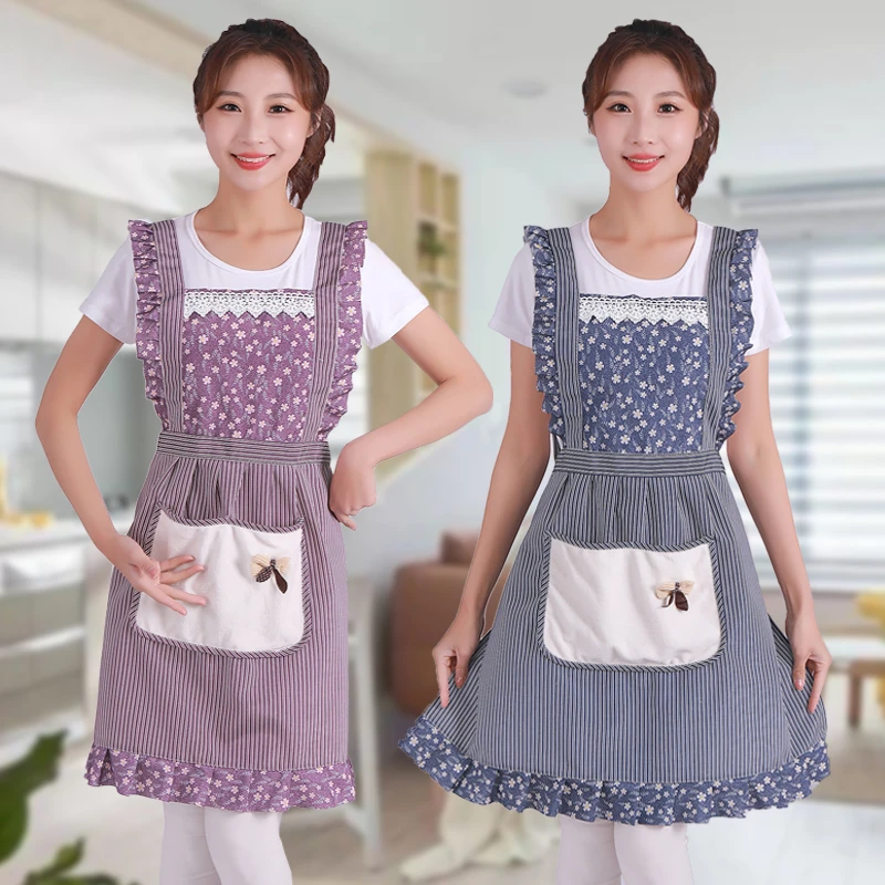 韩版时尚围裙女款厨房家用防污耐脏上班新款洋气大人做饭围腰透气