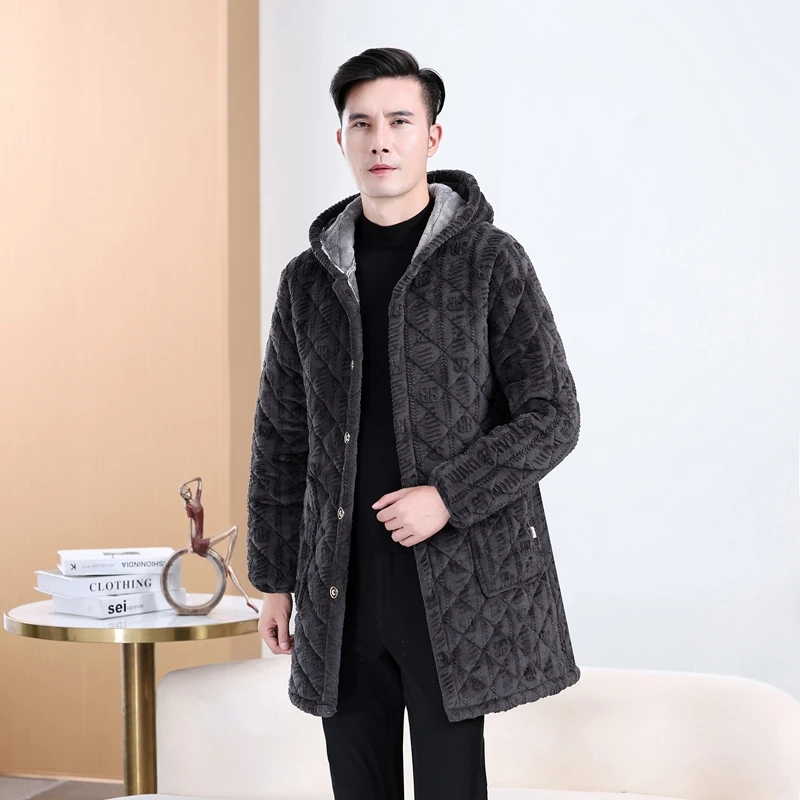 防寒保暖棉衣男冬季加绒加厚中年棉服中长款爸爸冬装外套特厚棉袄