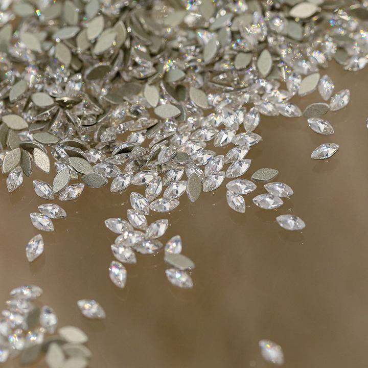 新款迷你马眼平底钻锆石美甲饰品网红麦穗超闪透明轻奢