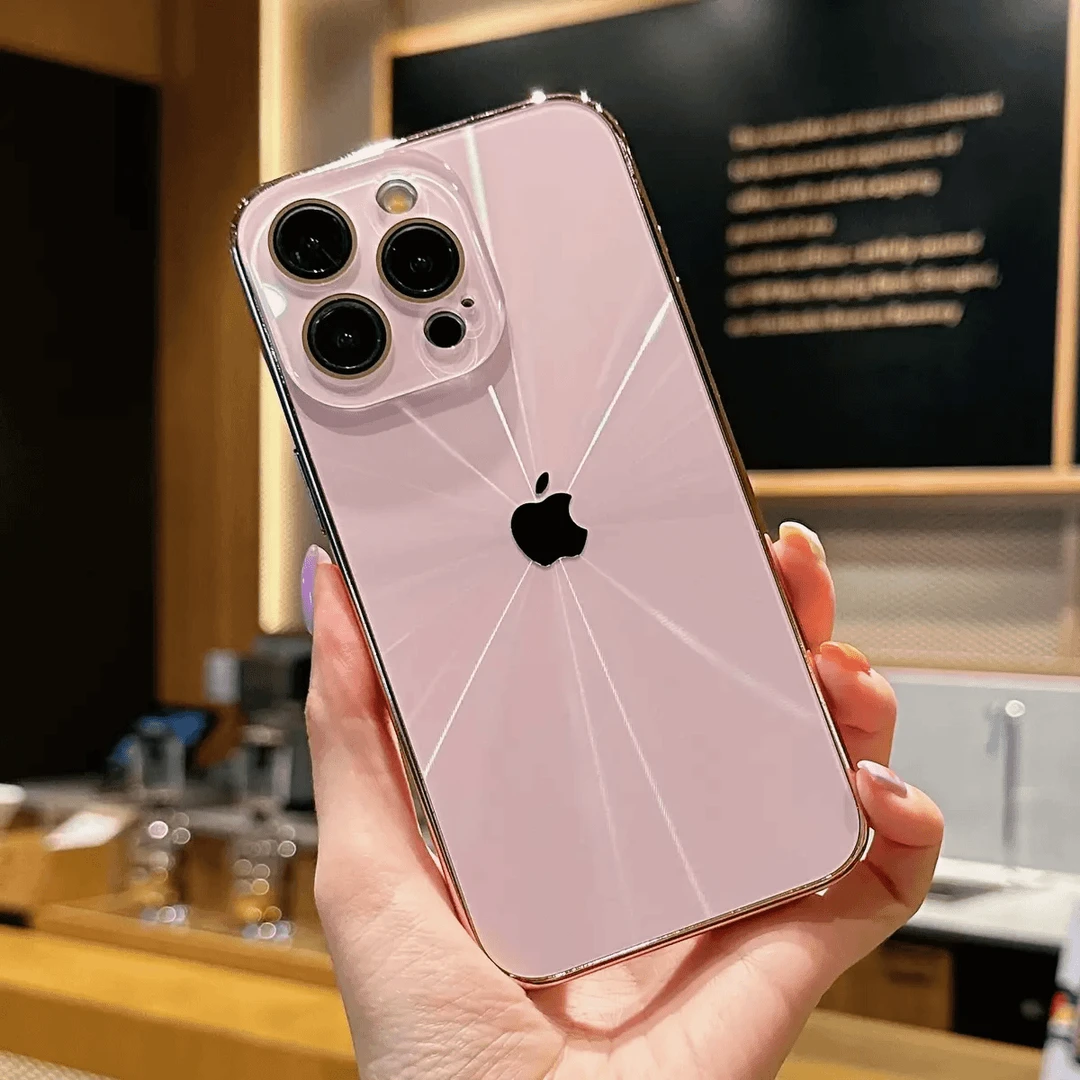 高级磨砂极光电镀苹果手机壳适用16/15/14/13/12/11带镜头膜全包