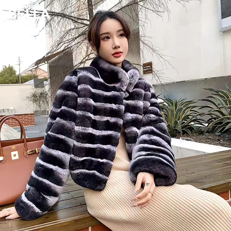 “轻寻初冬”轻奢龙猫纹獭兔皮草外套短款【22063】