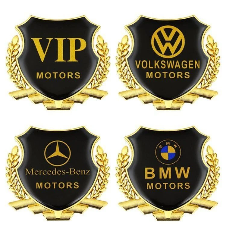 高档大气汽车改装装饰金属车贴侧标车身车窗麦穗车标贴个性创意贴