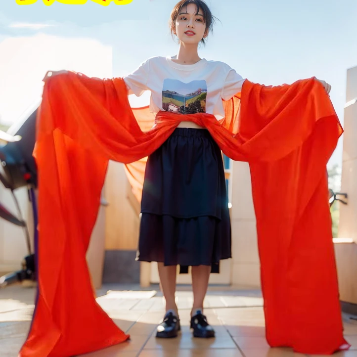 扭秧歌彩绸舞蹈绸子大红绸布秧歌绸带演出腰鼓绸带东北大秧歌彩绸