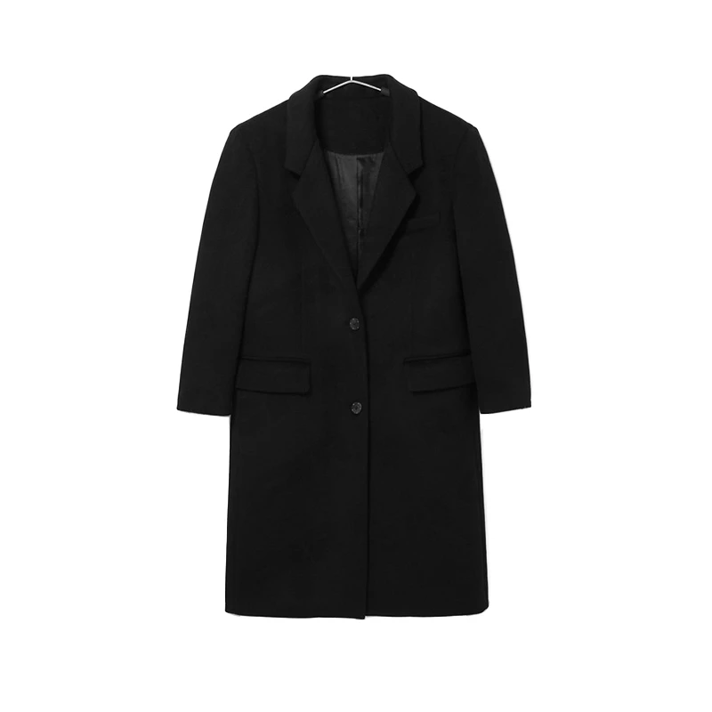 L532廓形垫肩长款大衣（默认不含配饰）