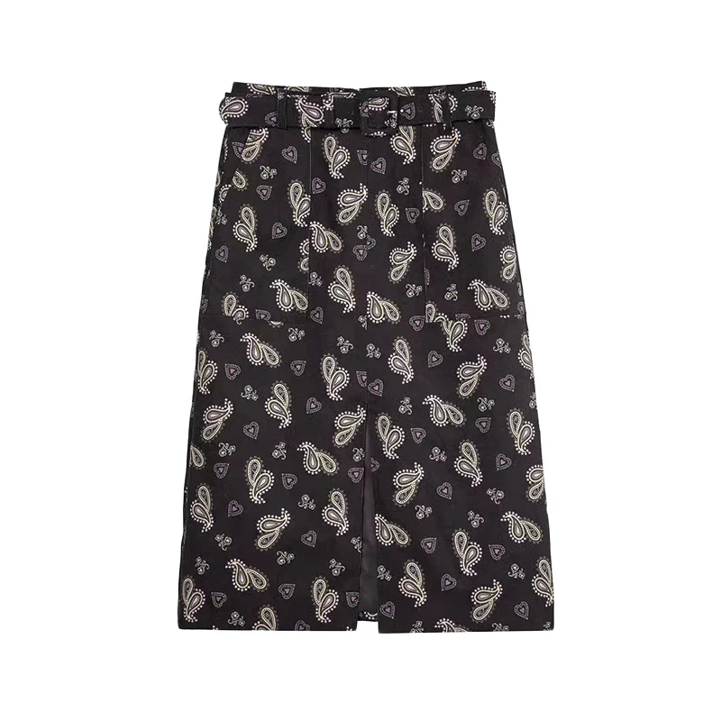 L613复古满印长裙（默认不含配饰）