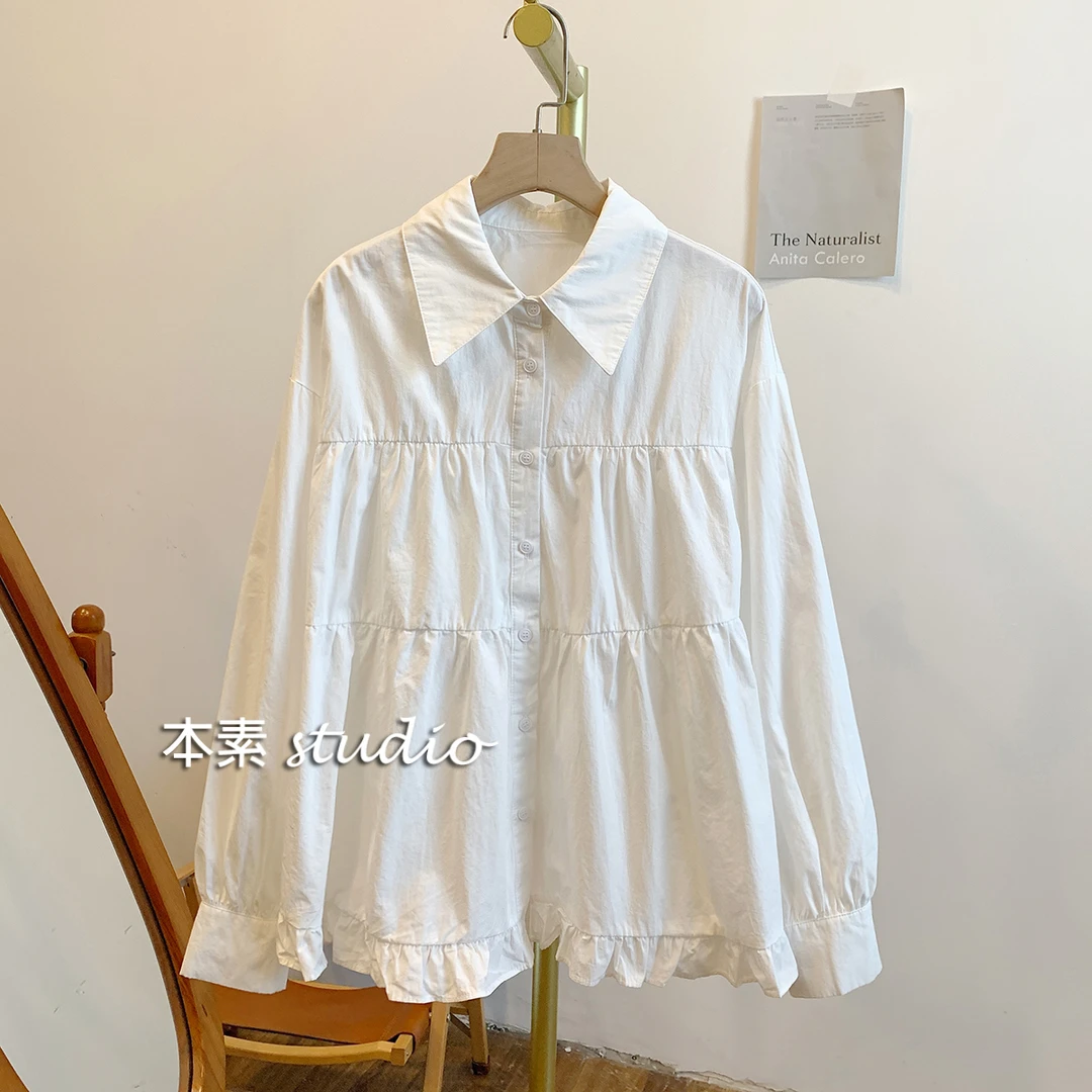 C1243纯色飘带全开扣翻领衬衫