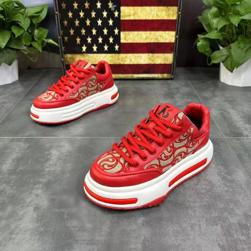 原创正品男鞋冬季新款低帮软底软面运动鞋增高防滑运动鞋韩版老爹