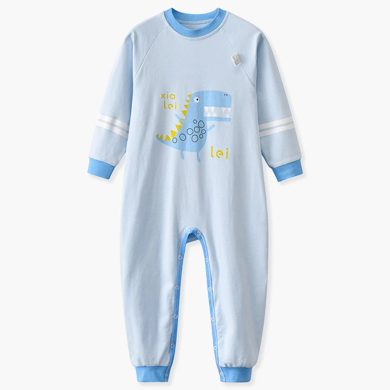 2022年新款儿童连体睡衣男孩春秋纯棉男童连身防踢防着凉秋季长袖