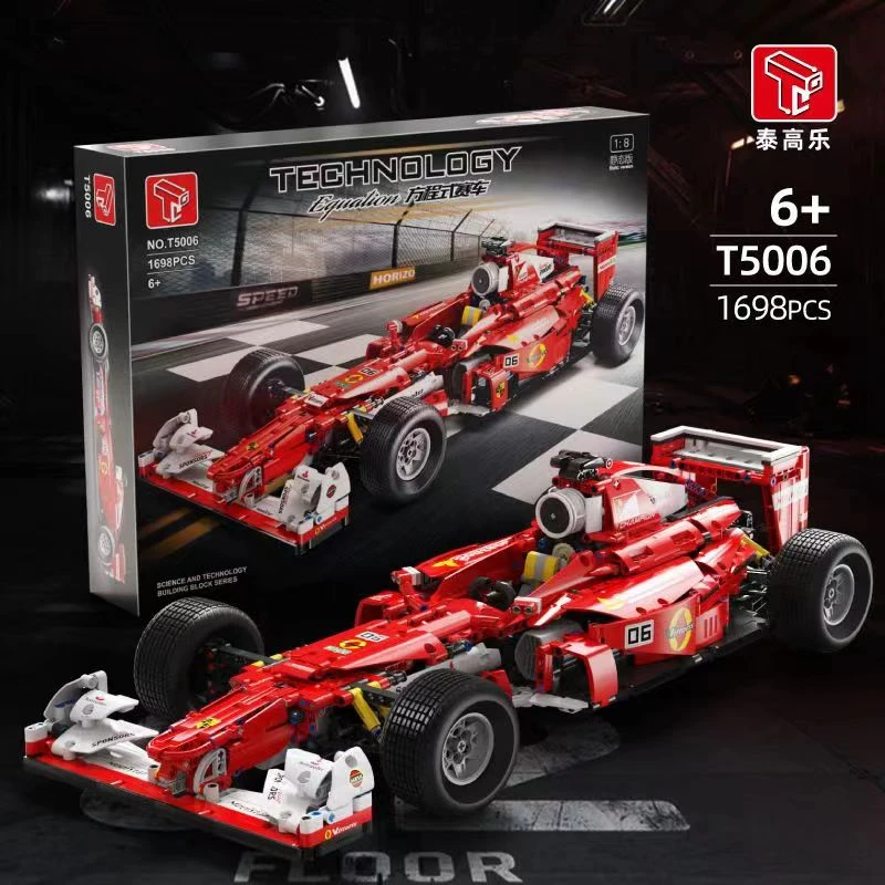 【泰高乐】方程式F1赛车62CM巨品1:8拼装积木-1698颗粒模型-T5006