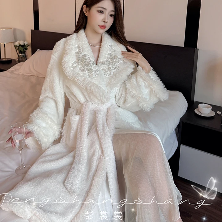 彭裳裳【流光晚宴】冬装上新时尚女士睡袍睡衣居家轻奢舒适百搭