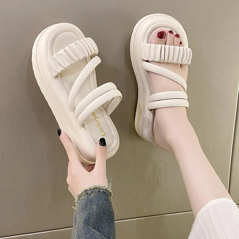 仙女风两穿凉鞋女2024新款夏季孕妇外穿凉拖一脚蹬配裙子精致凉鞋