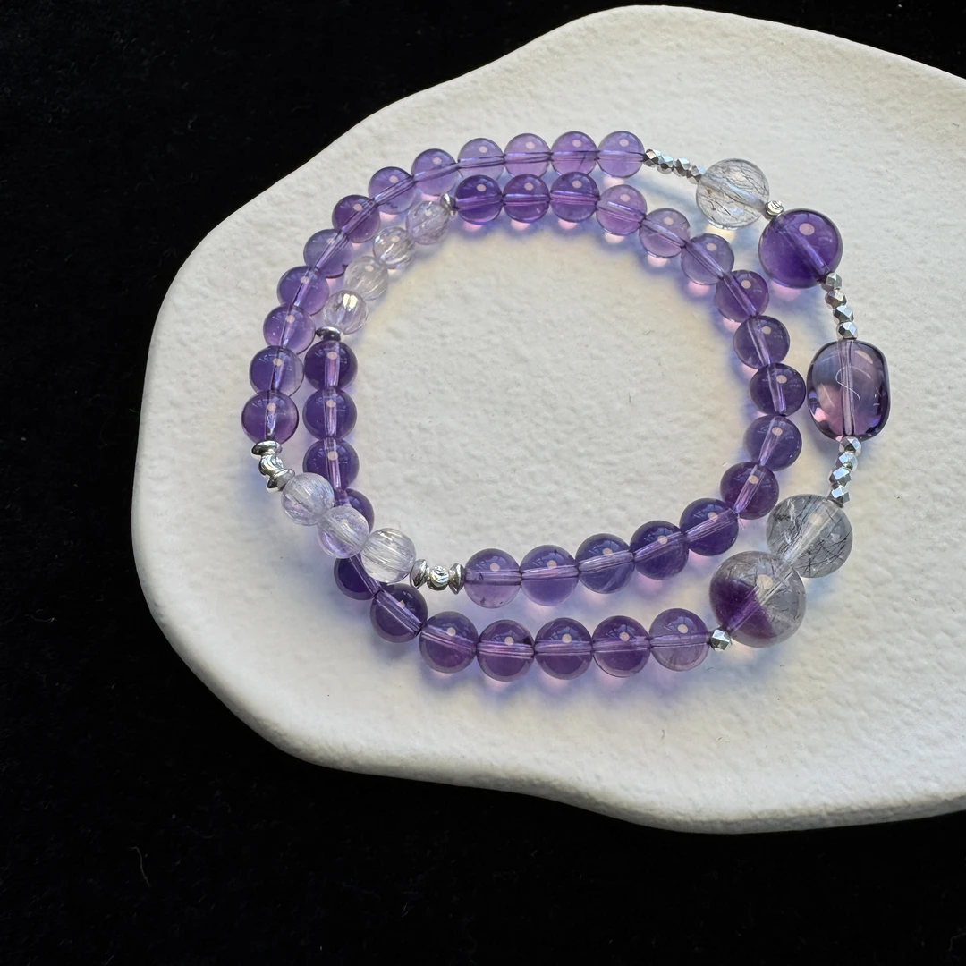 【顺应】水晶925银手串（天然珠宝多样性发其一）