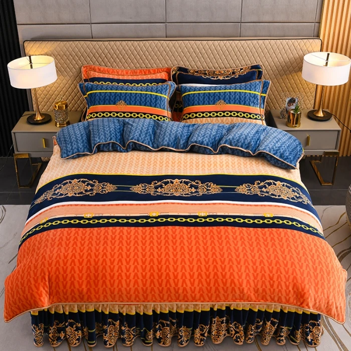 正品加厚8-9斤牛奶绒四件套双面绒加绒毛绒毛绒