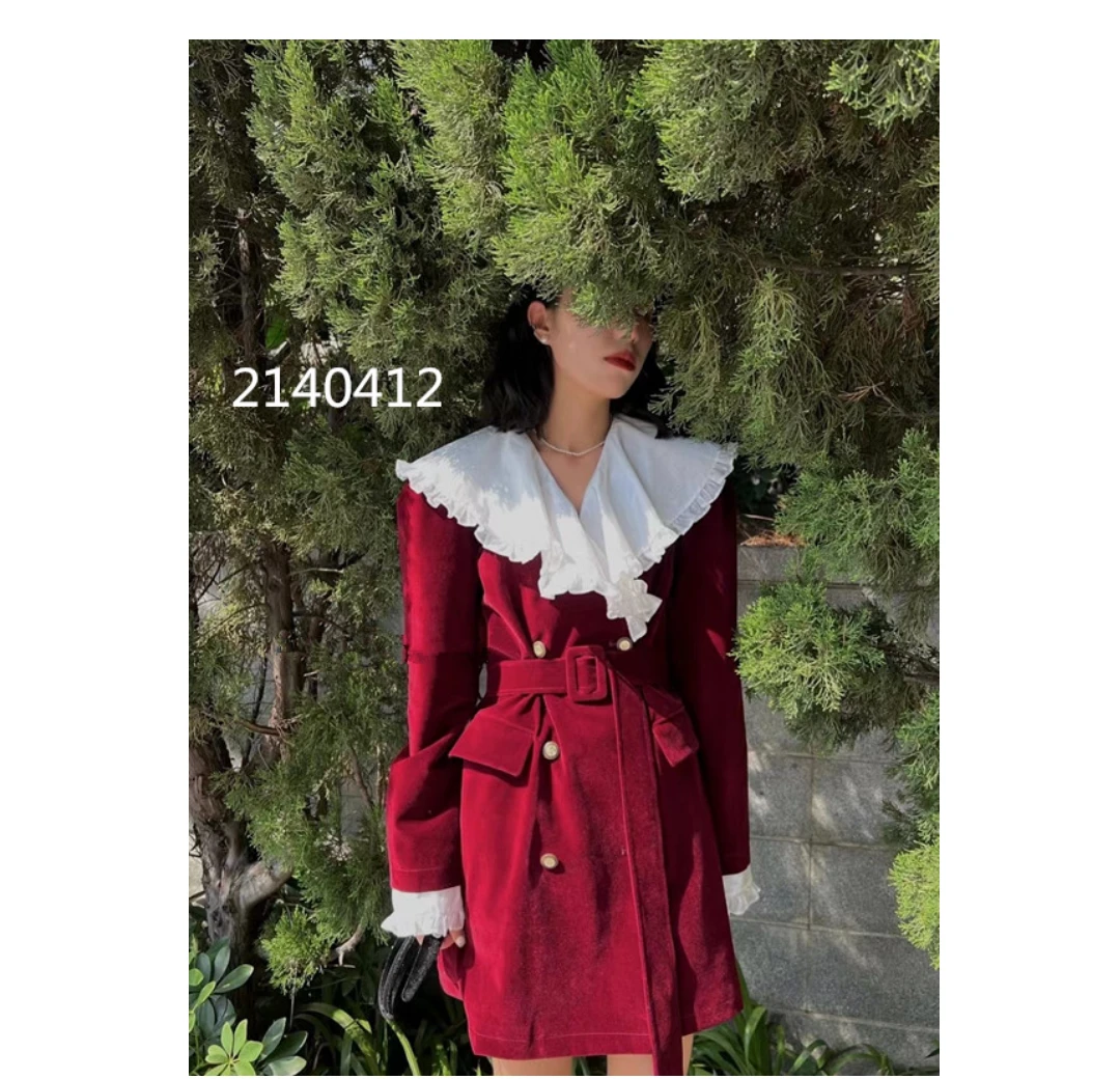 小妳XiaoNi———（冬款丝绒娃娃领连衣裙2140412）