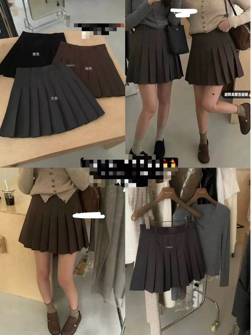 小妳XiaoNi———（冬款呢子百褶半身裙1340034）
