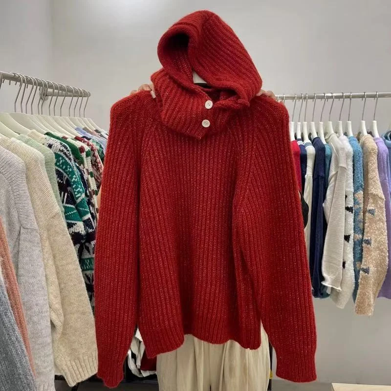 小妳XiaoNi———（冬款带帽差色毛衣2340258）