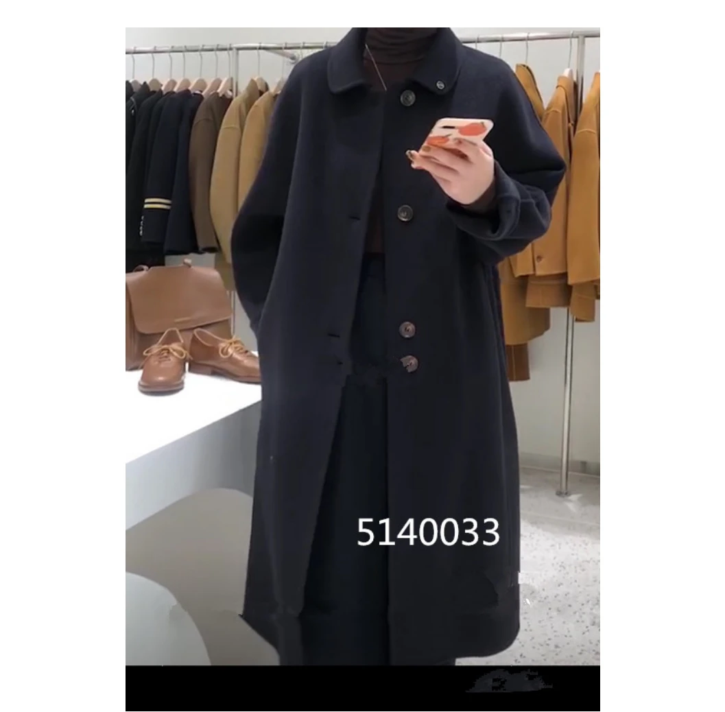 小妳XiaoNi———（简约长款双面羊毛外套5140033）