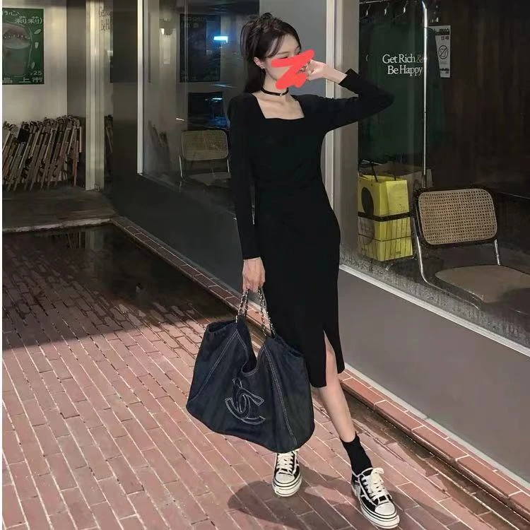 小妳XiaoNi———（春秋款方领褶皱连衣裙2330966）