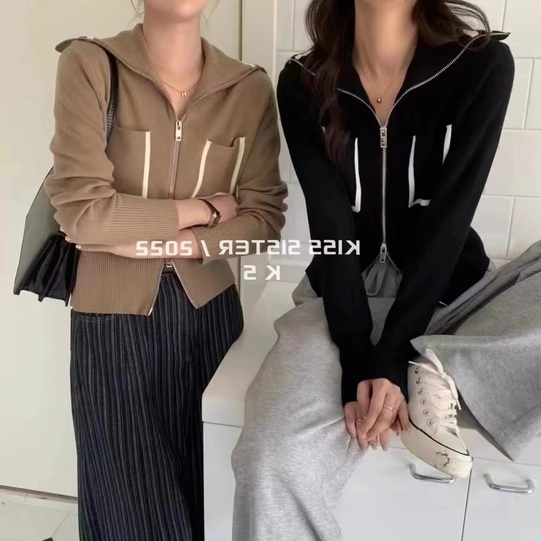 小妳XiaoNi———（上新秋款双头拉链针织上衣2231243）