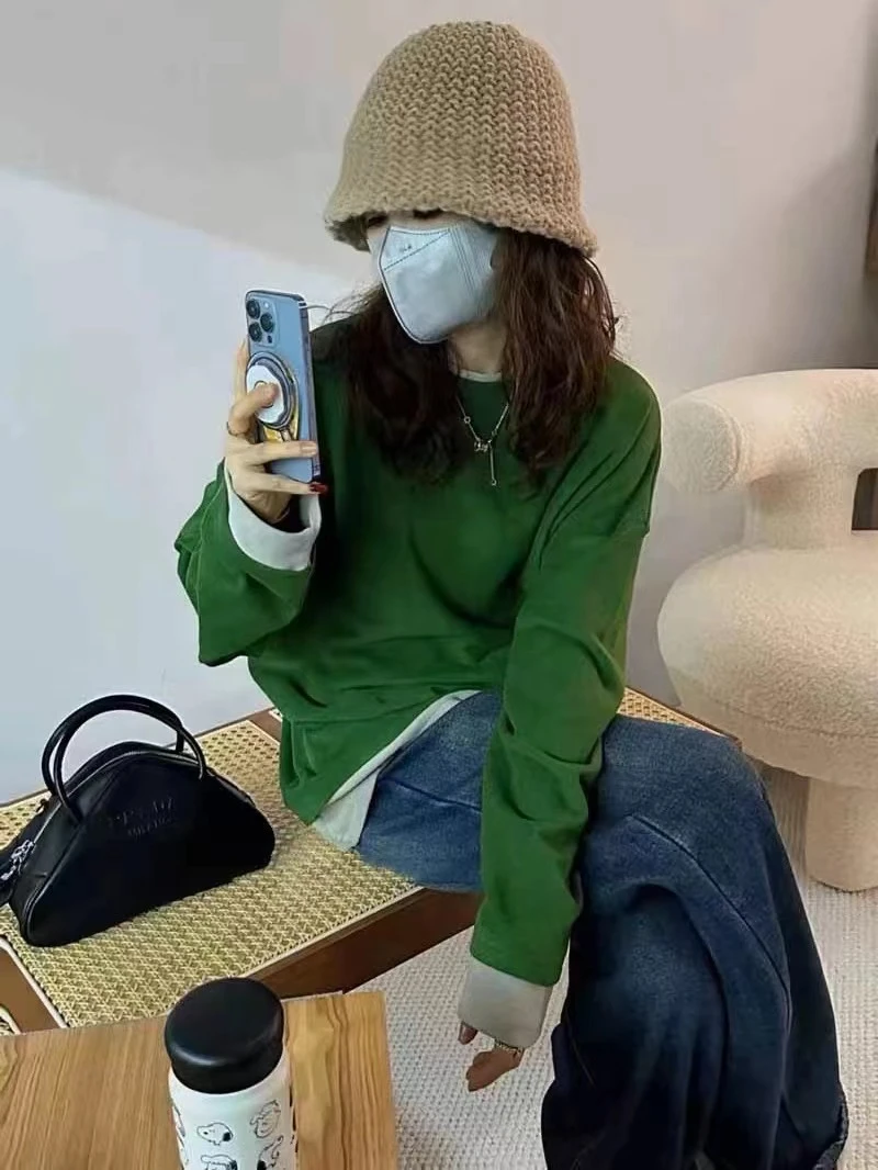 小妳XiaoNi———（新冬款假两件T恤2340659）