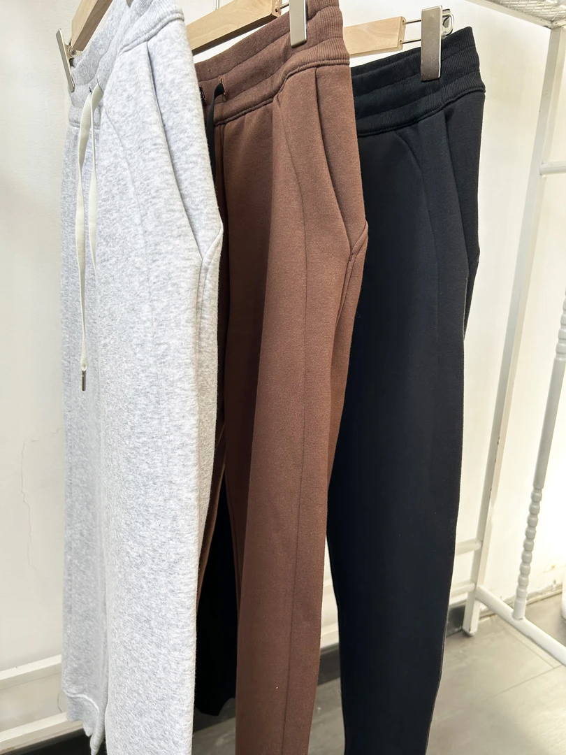 lu家同款女加绒卫裤 纯色百搭修身显瘦女裤